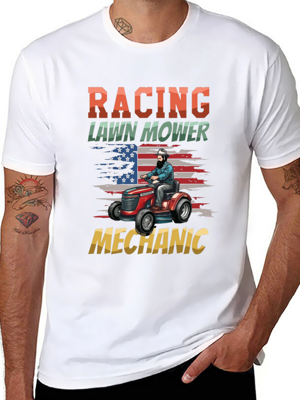 Racing Lawn Mower Mechanic T-Shirt