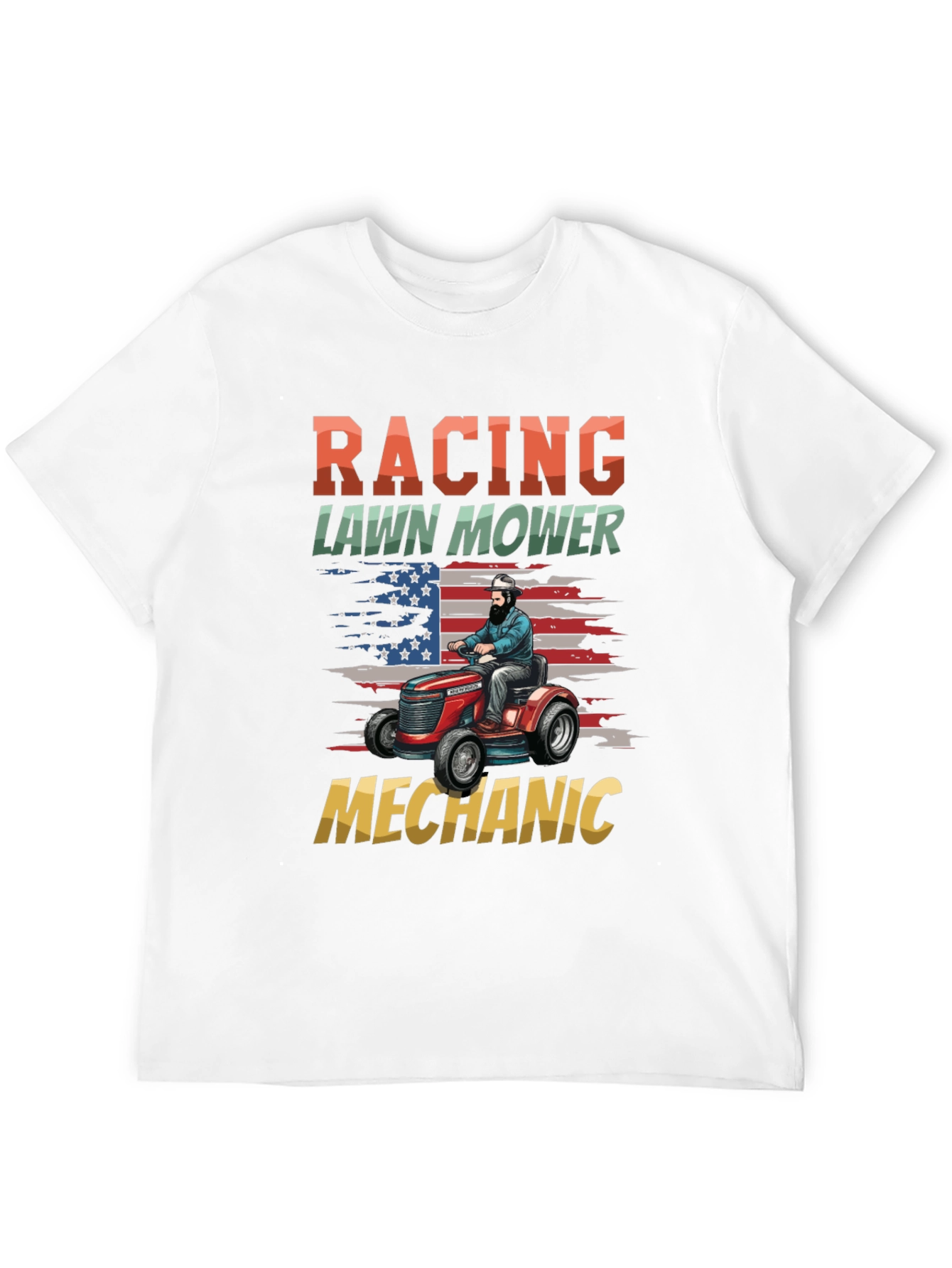 Racing Lawn Mower Mechanic T-Shirt