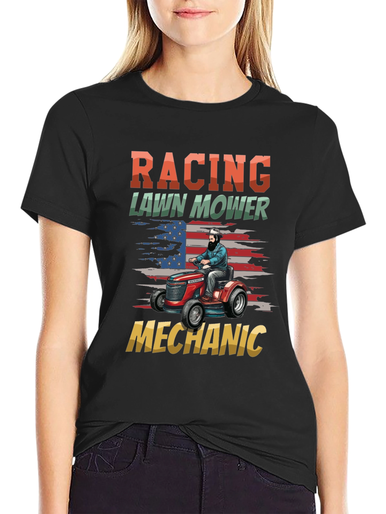 Racing Lawn Mower Mechanic T-Shirt