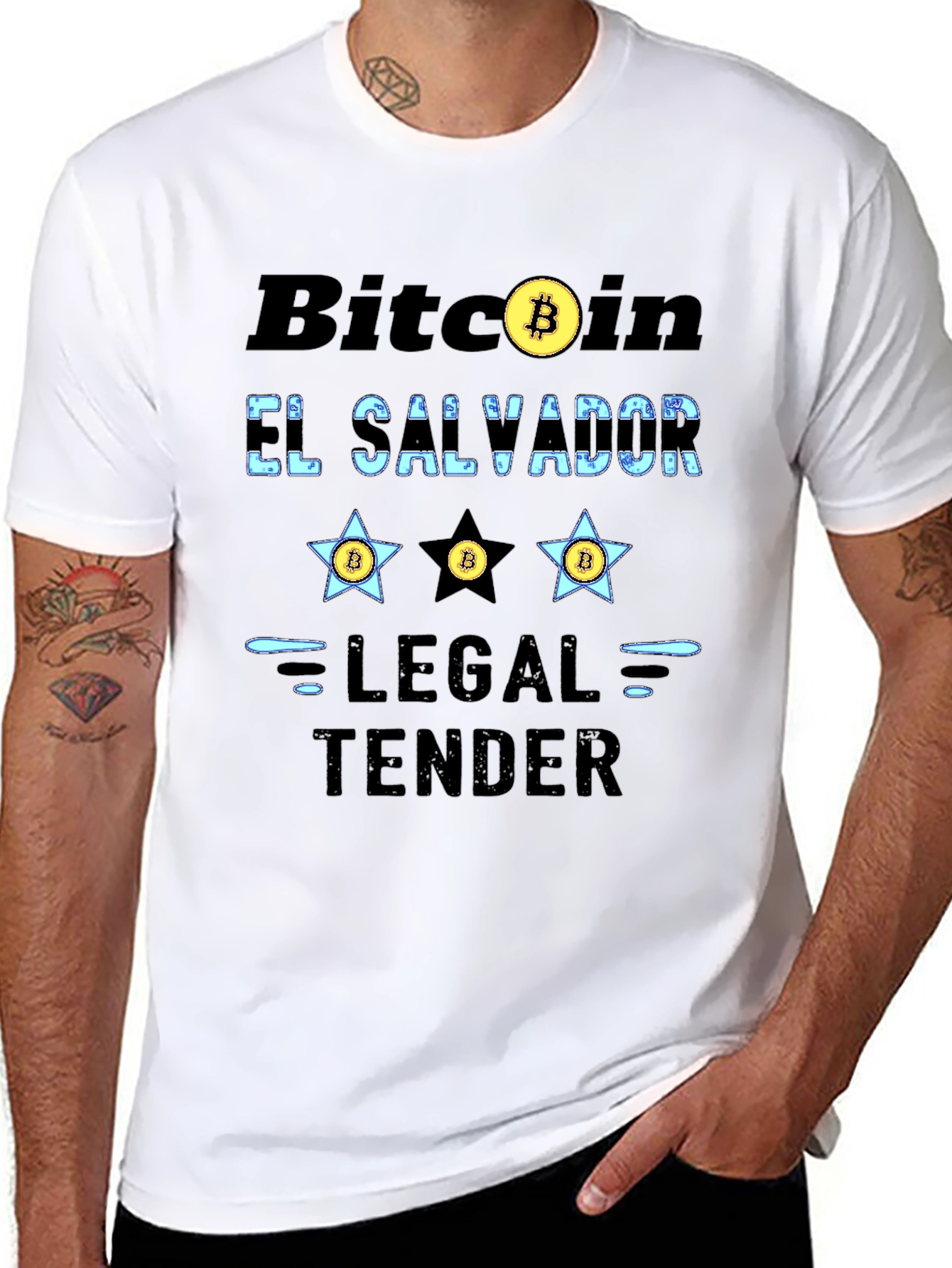 Bitcoin El Salvador Legal Tender Graphic T-Shirt