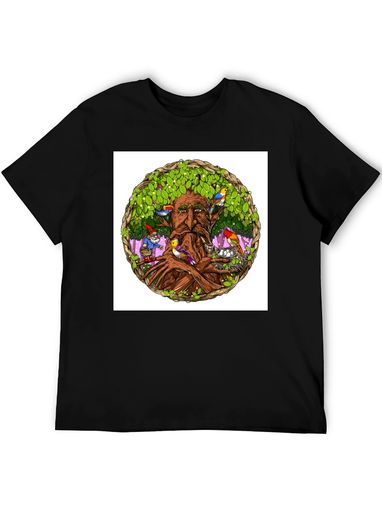 Nature Wise Tree Man Graphic Tee - Black