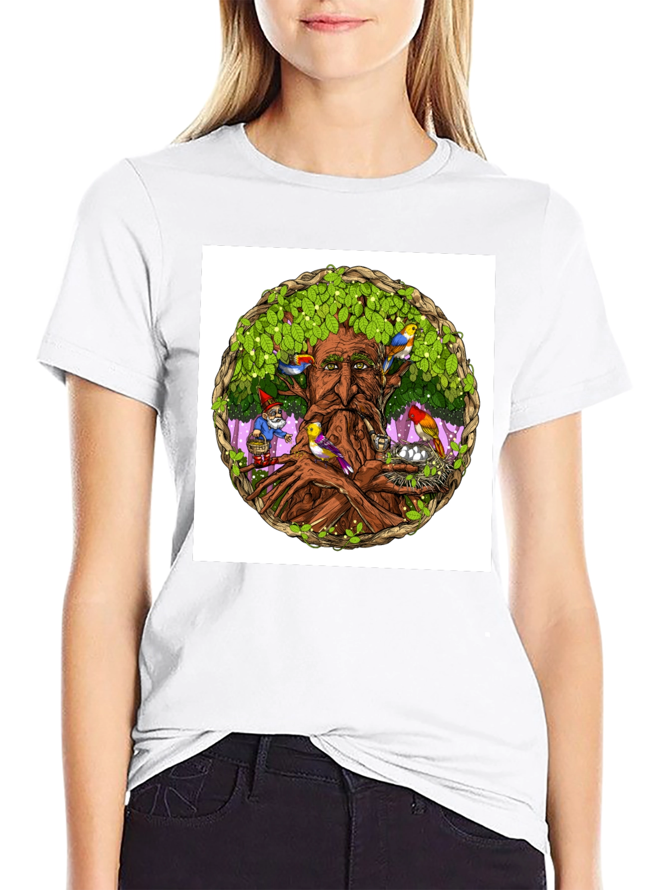 Nature Wise Tree Man Graphic Tee - Black