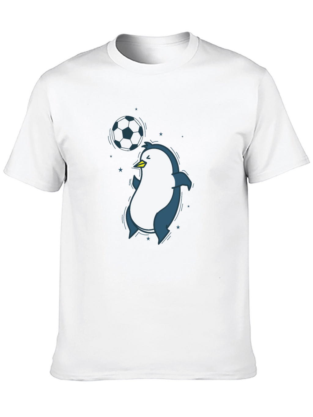 Penguin Soccer Graphic Tee - Black Crew Neck T-Shirt