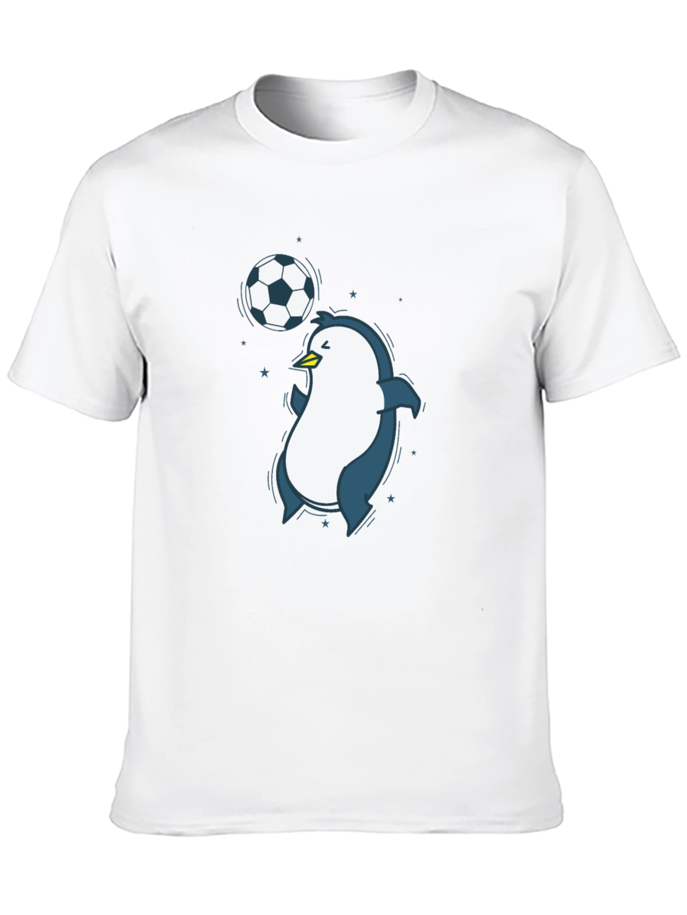 Penguin Soccer Graphic Tee - Black Crew Neck T-Shirt