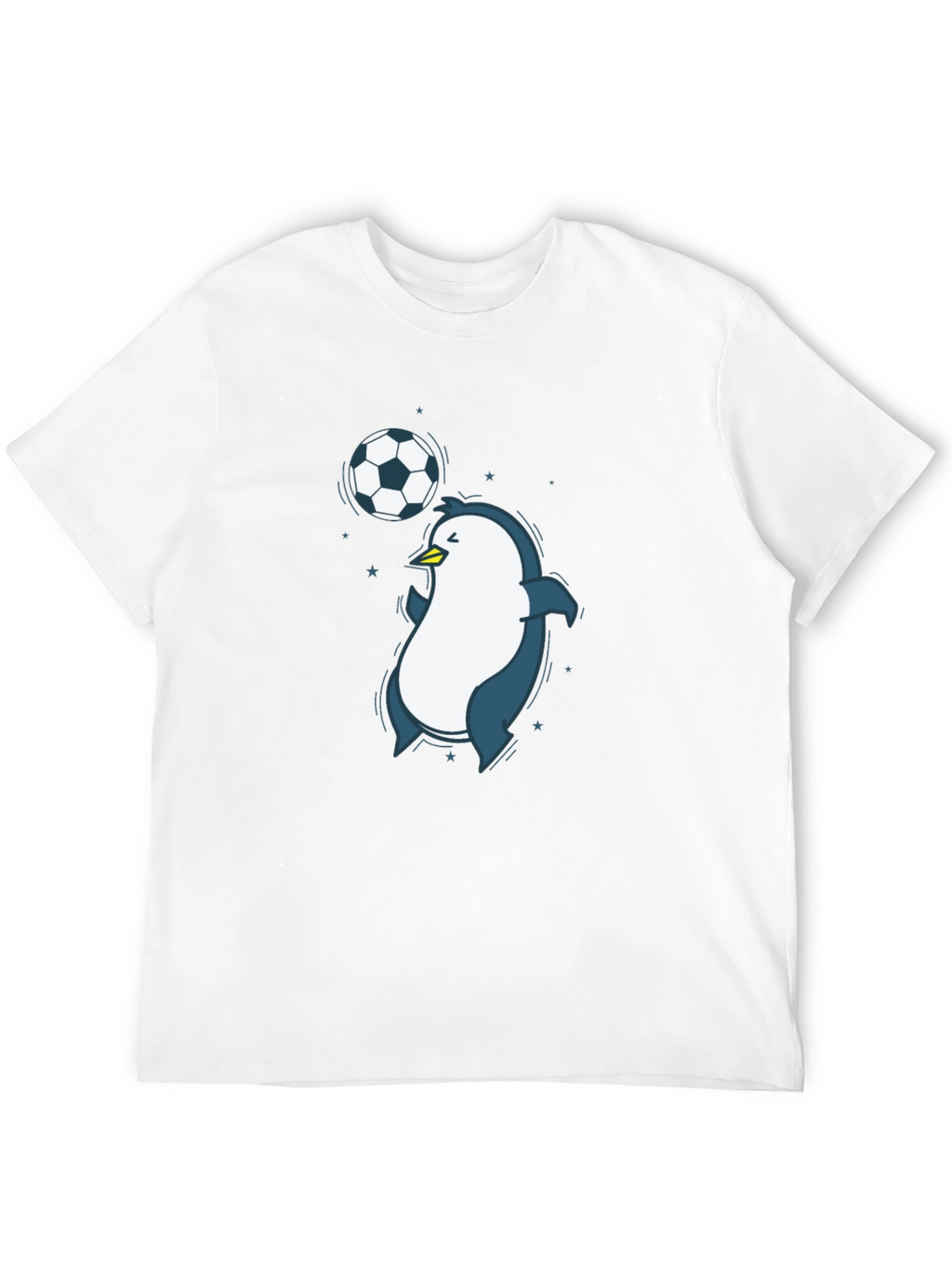 Penguin Soccer Graphic Tee - Black Crew Neck T-Shirt