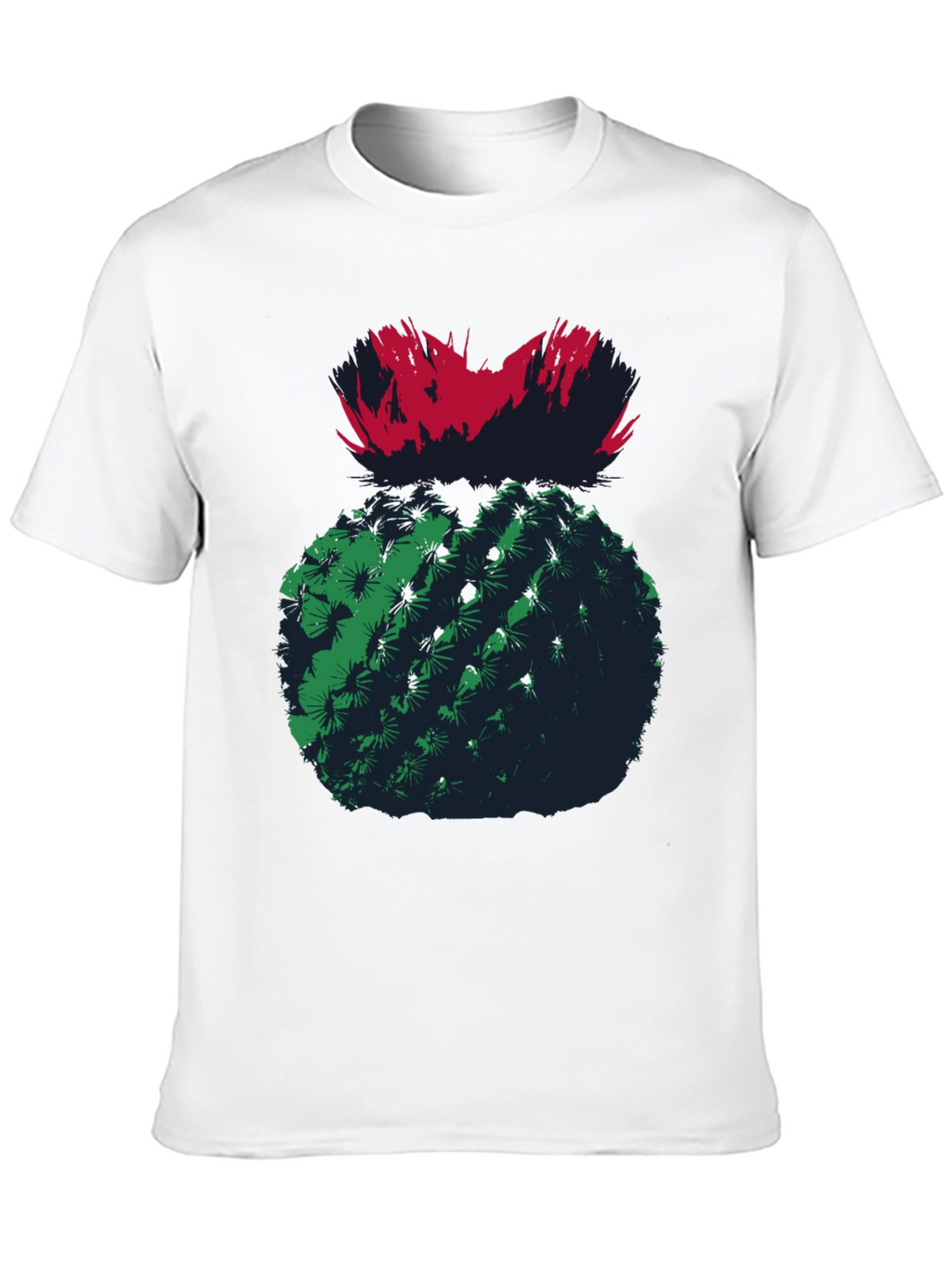Cactus Graphic Tee - Unique Mens Black T-Shirt
