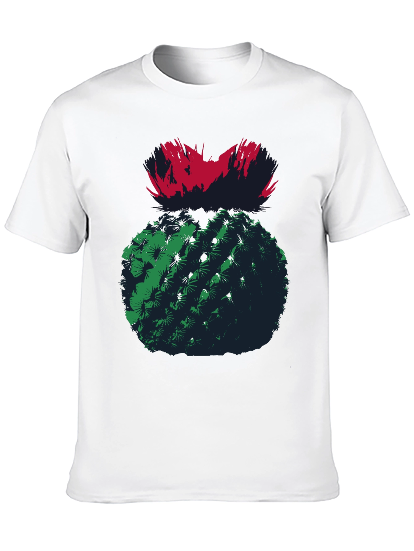 Cactus Graphic Tee - Unique Mens Black T-Shirt
