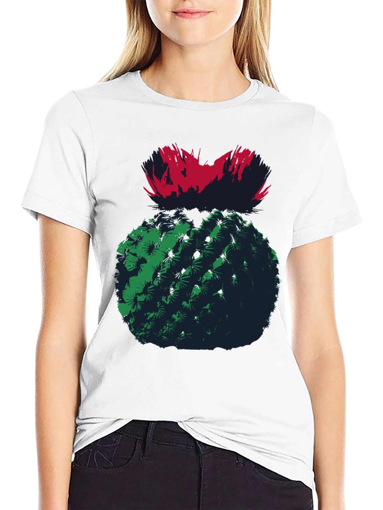 Cactus Graphic Tee - Unique Mens Black T-Shirt