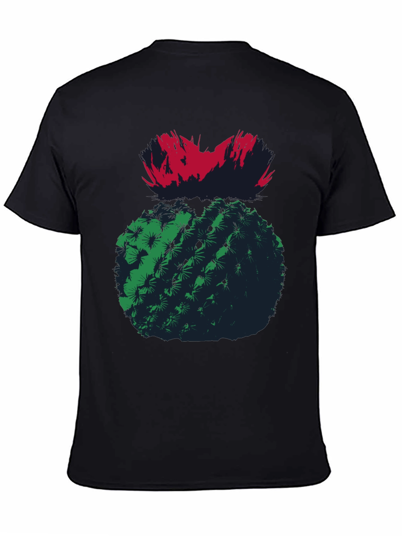Cactus Graphic Tee - Unique Mens Black T-Shirt