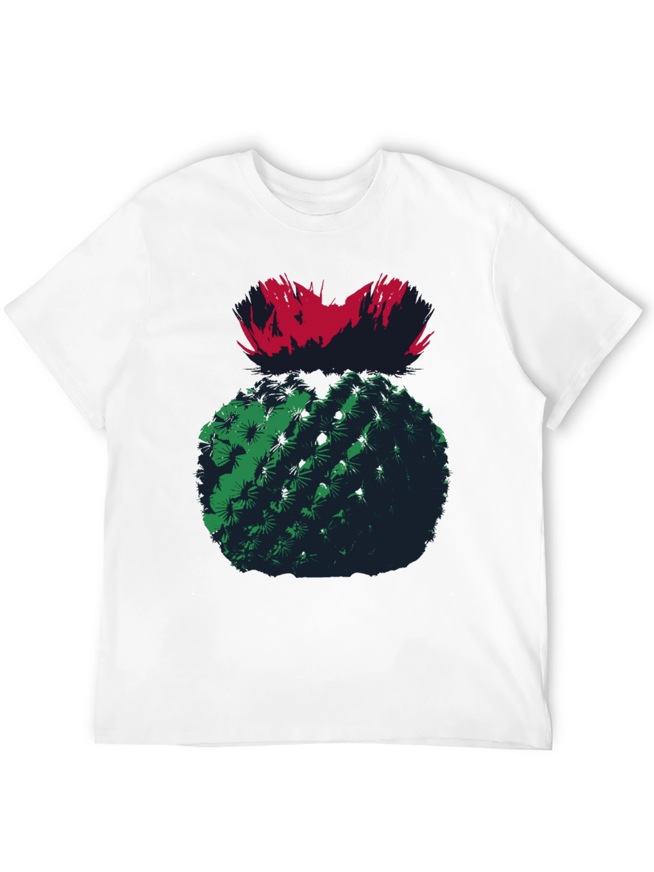Cactus Graphic Tee - Unique Mens Black T-Shirt