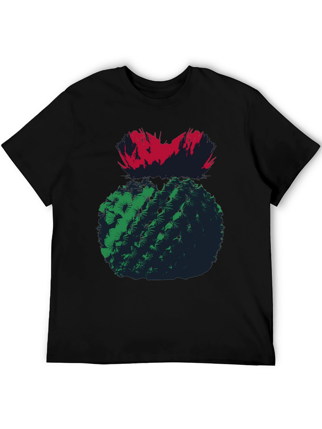 Cactus Graphic Tee - Unique Mens Black T-Shirt