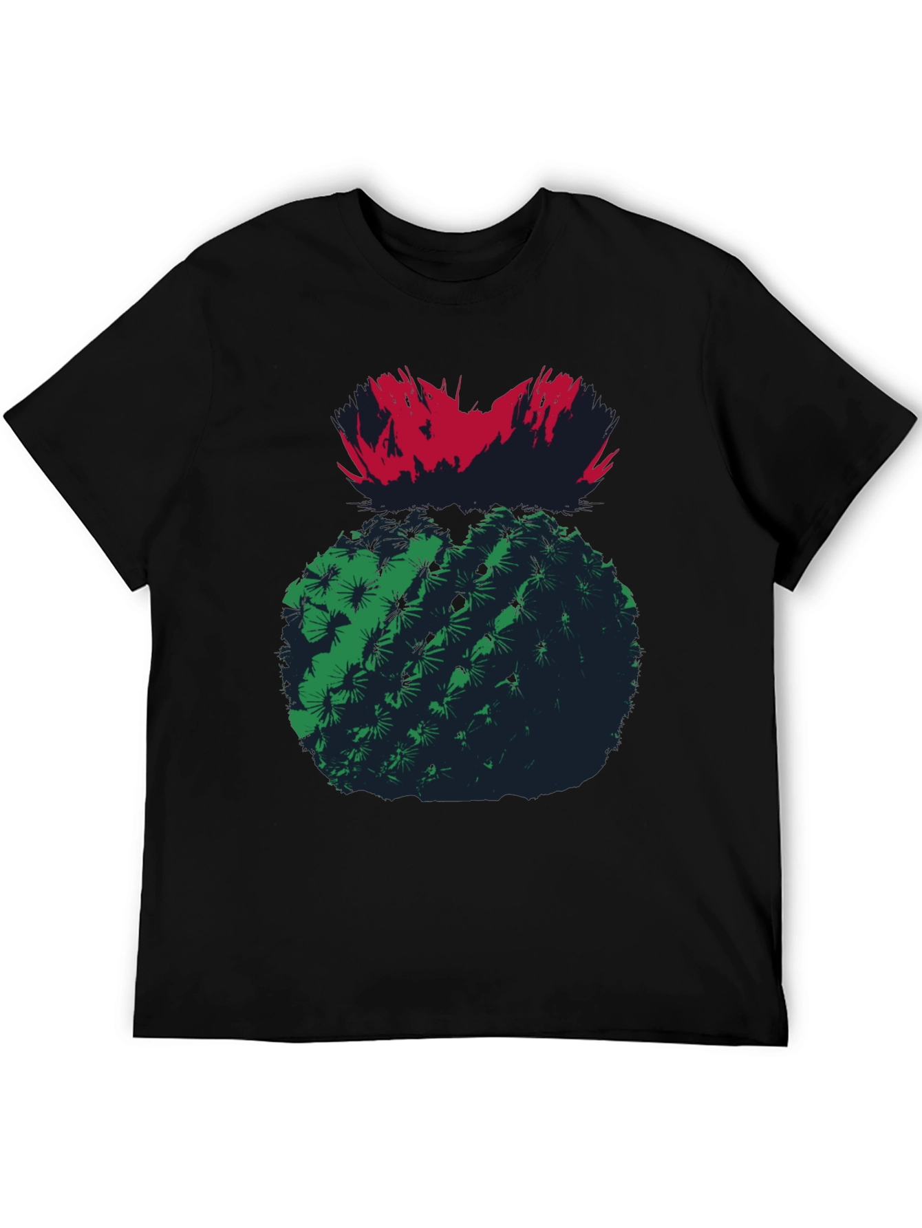 Cactus Graphic Tee - Unique Mens Black T-Shirt
