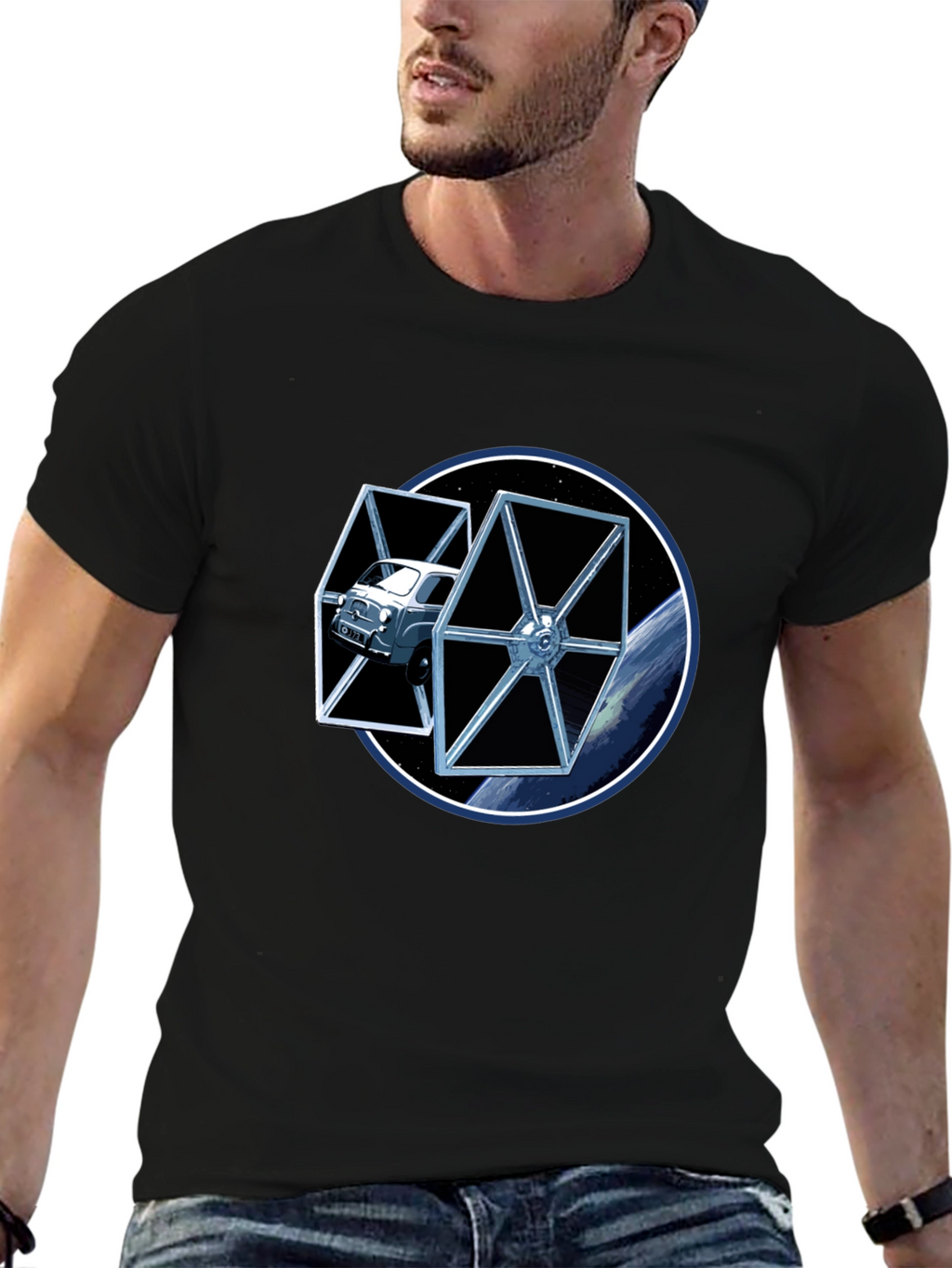 Star Car Black T-Shirt
