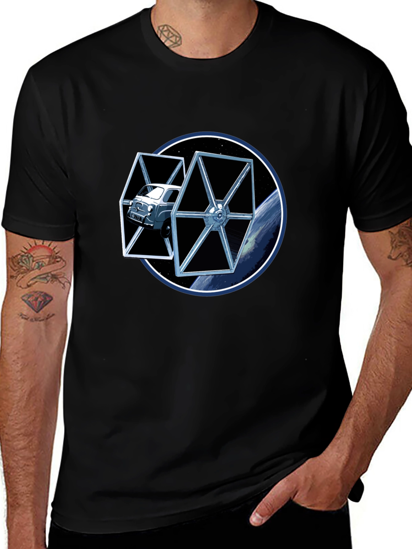 Star Car Black T-Shirt
