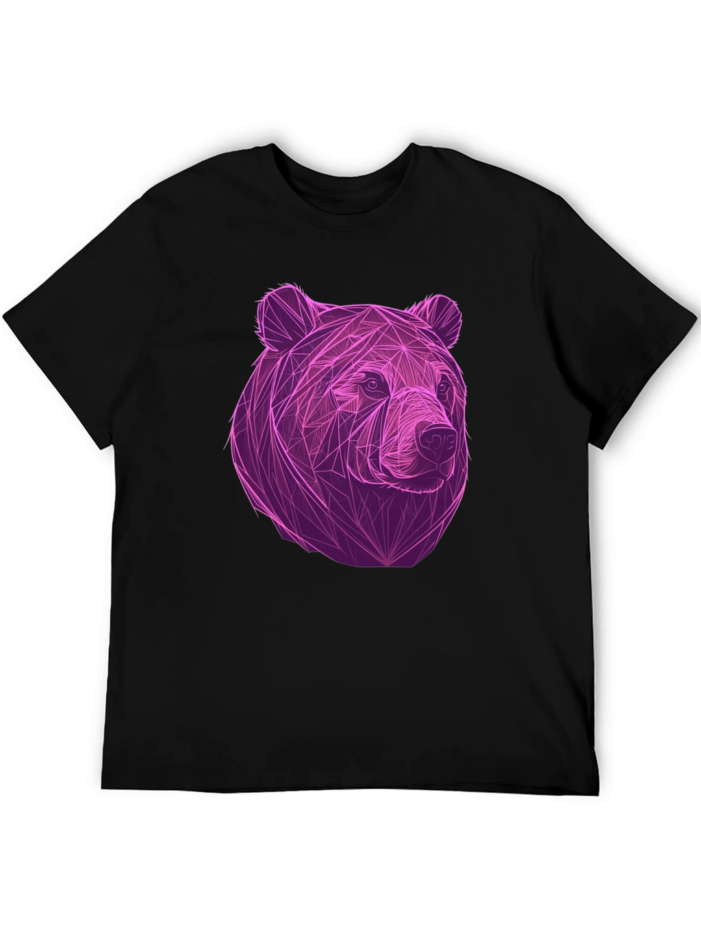 Geometric Bear Graphic Tee - Cool Mens Black T-Shirt