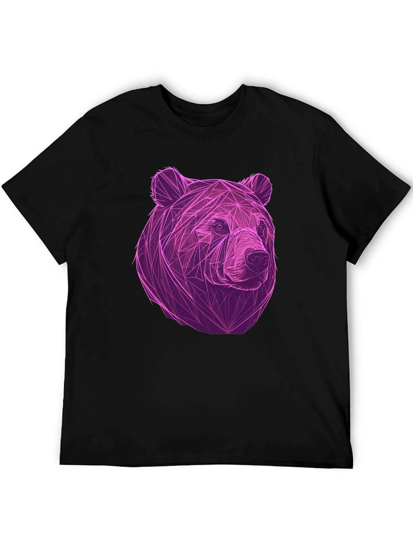 Geometric Bear Graphic Tee - Cool Mens Black T-Shirt