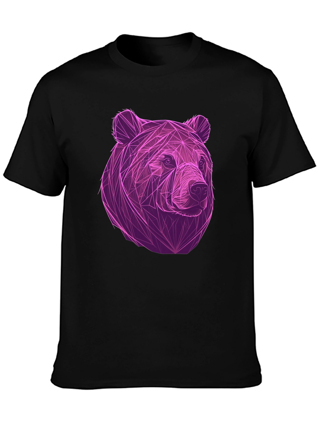 Geometric Bear Graphic Tee - Cool Mens Black T-Shirt