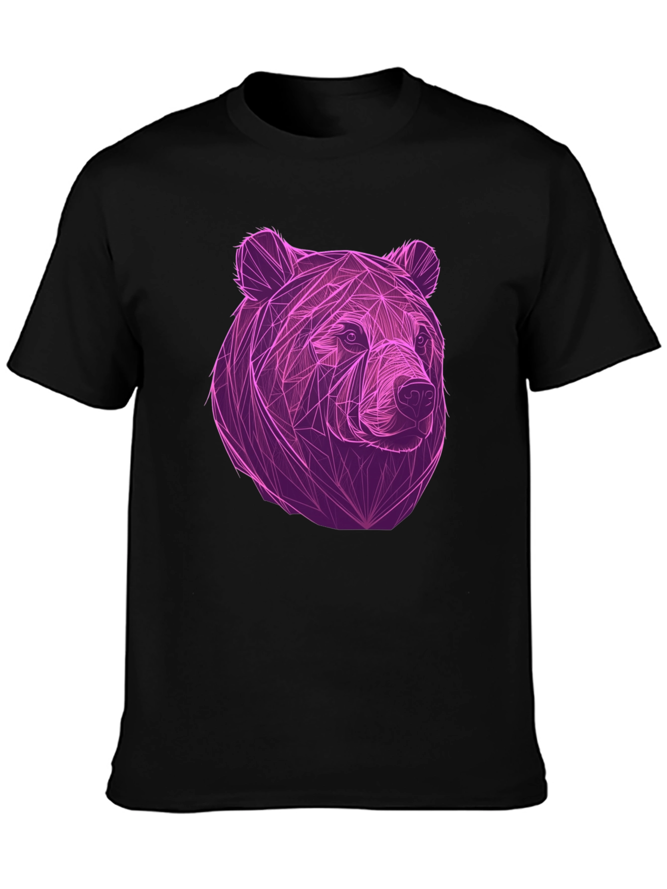 Geometric Bear Graphic Tee - Cool Mens Black T-Shirt