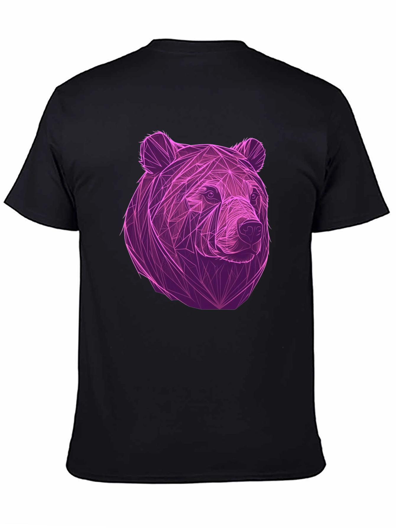 Geometric Bear Graphic Tee - Cool Mens Black T-Shirt