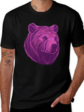 Geometric Bear Graphic Tee - Cool Mens Black T-Shirt