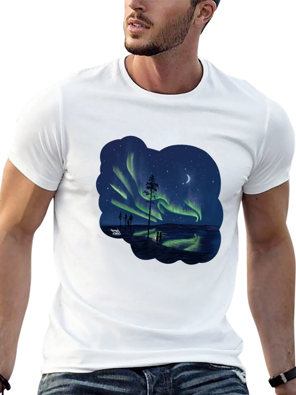 Aurora Borealis Black T-Shirt