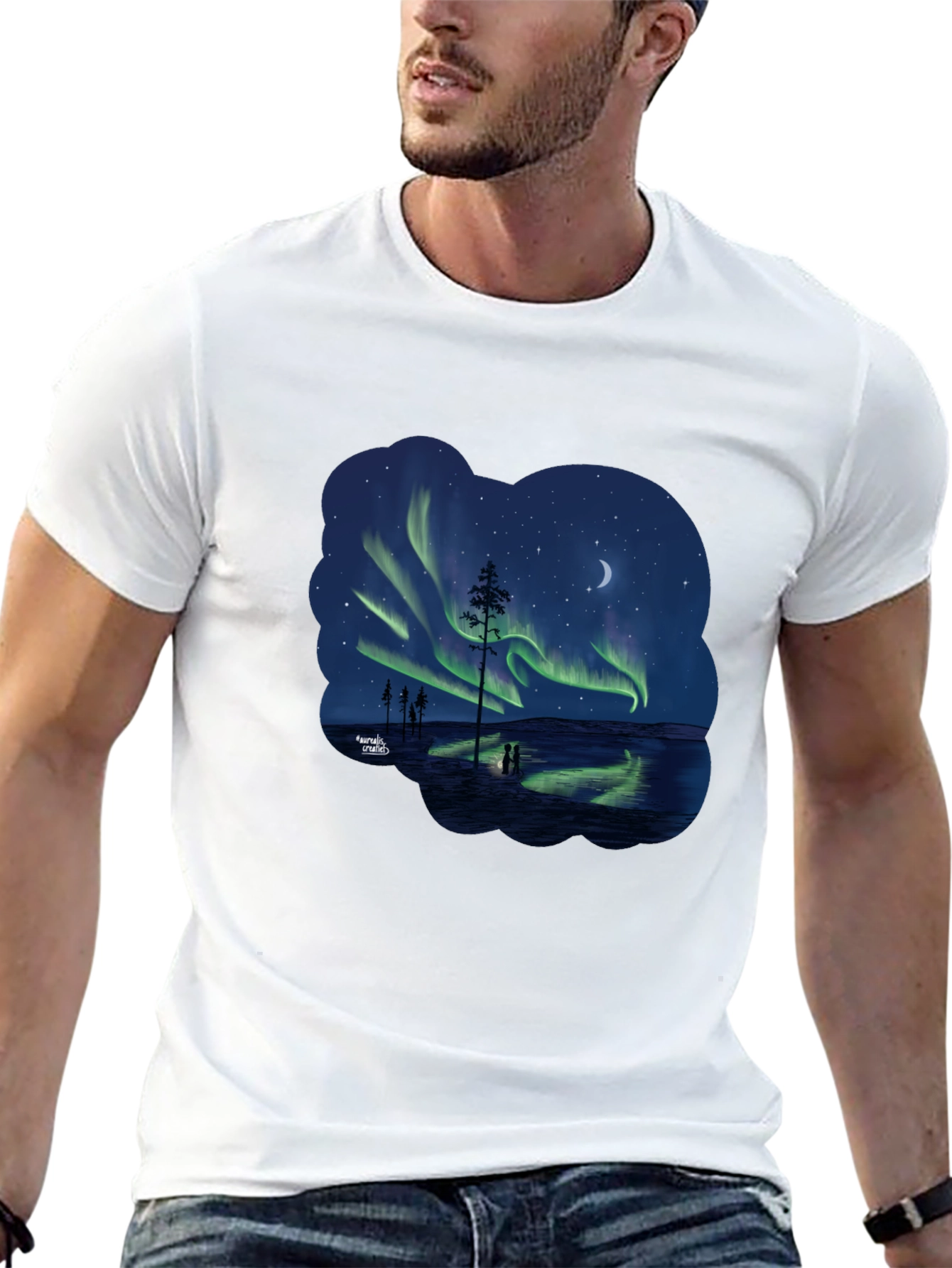 Aurora Borealis Black T-Shirt