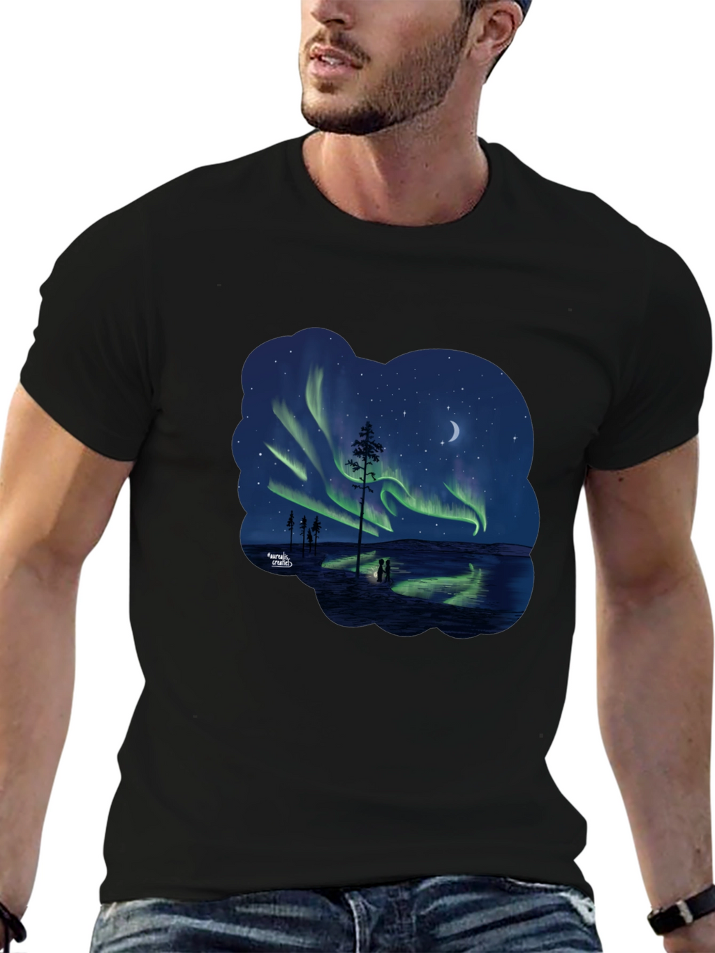 Aurora Borealis Black T-Shirt
