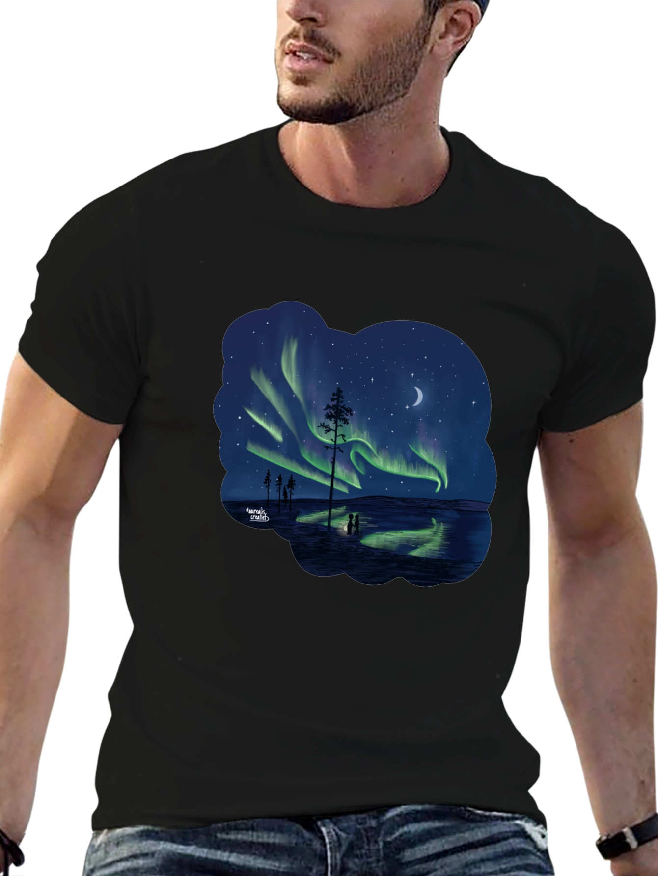 Aurora Borealis Black T-Shirt