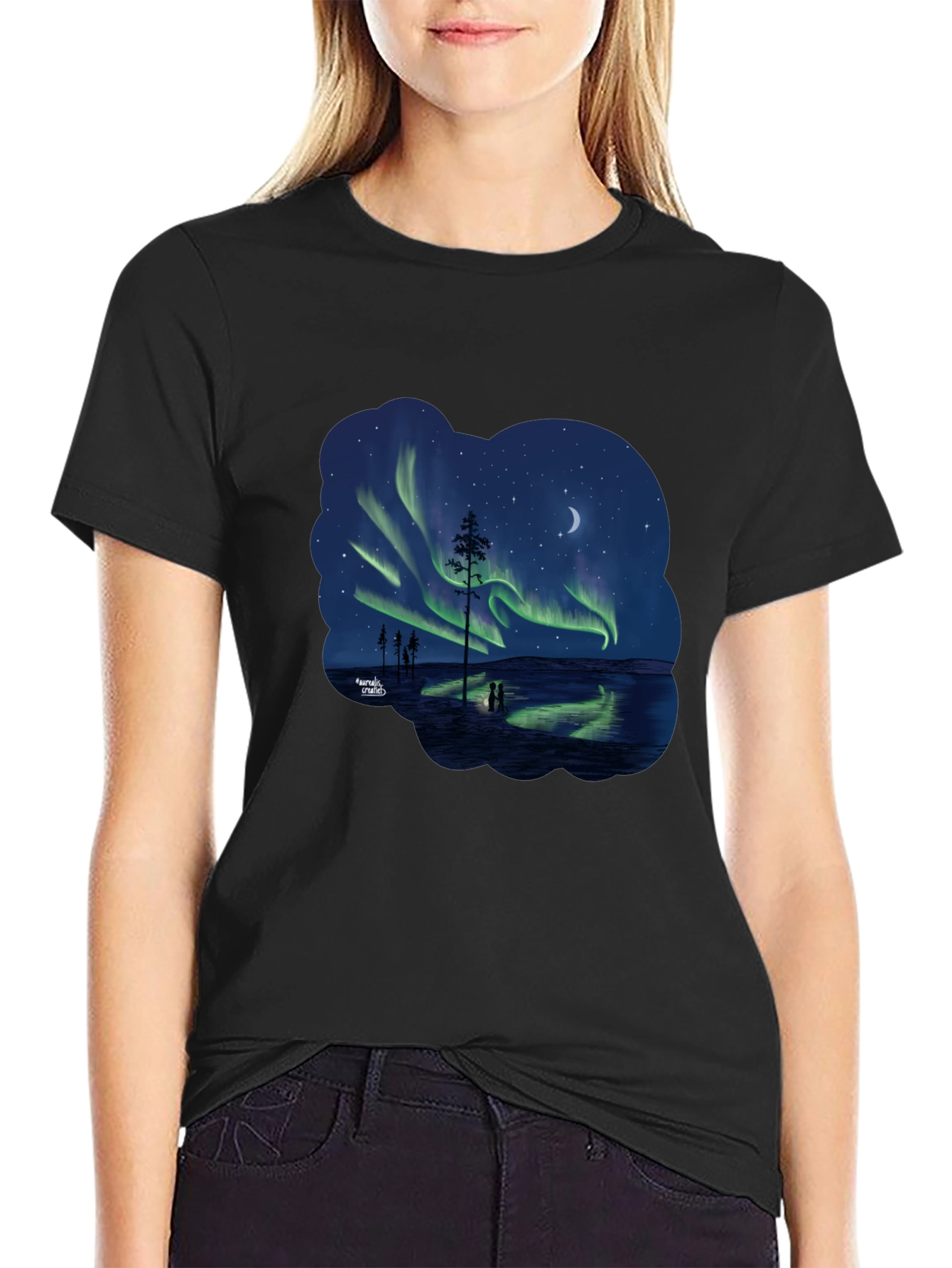 Aurora Borealis Black T-Shirt