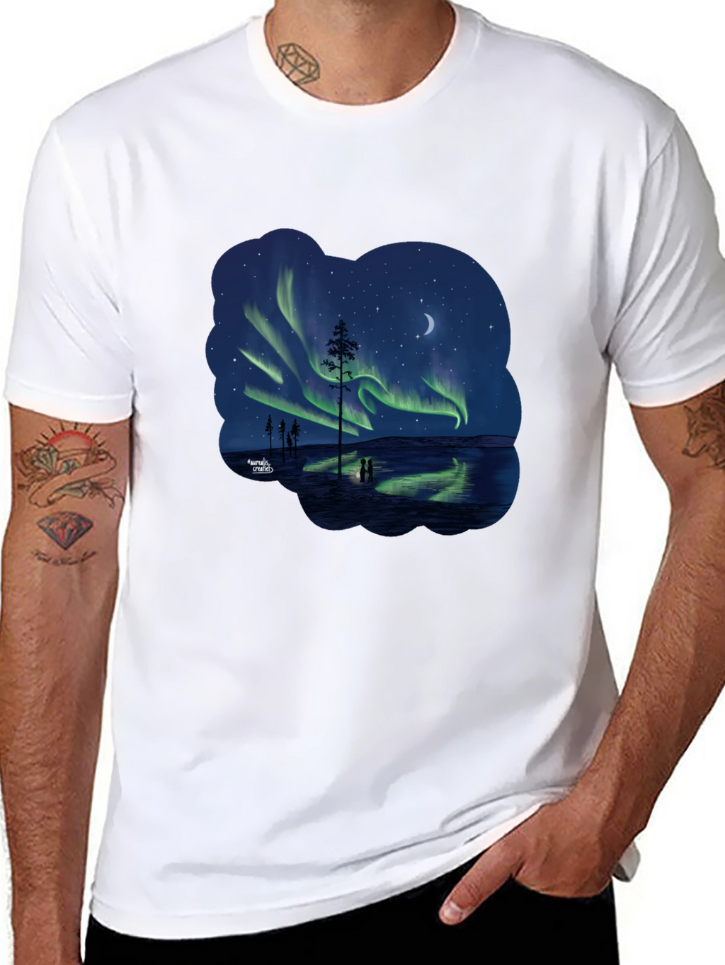 Aurora Borealis Black T-Shirt