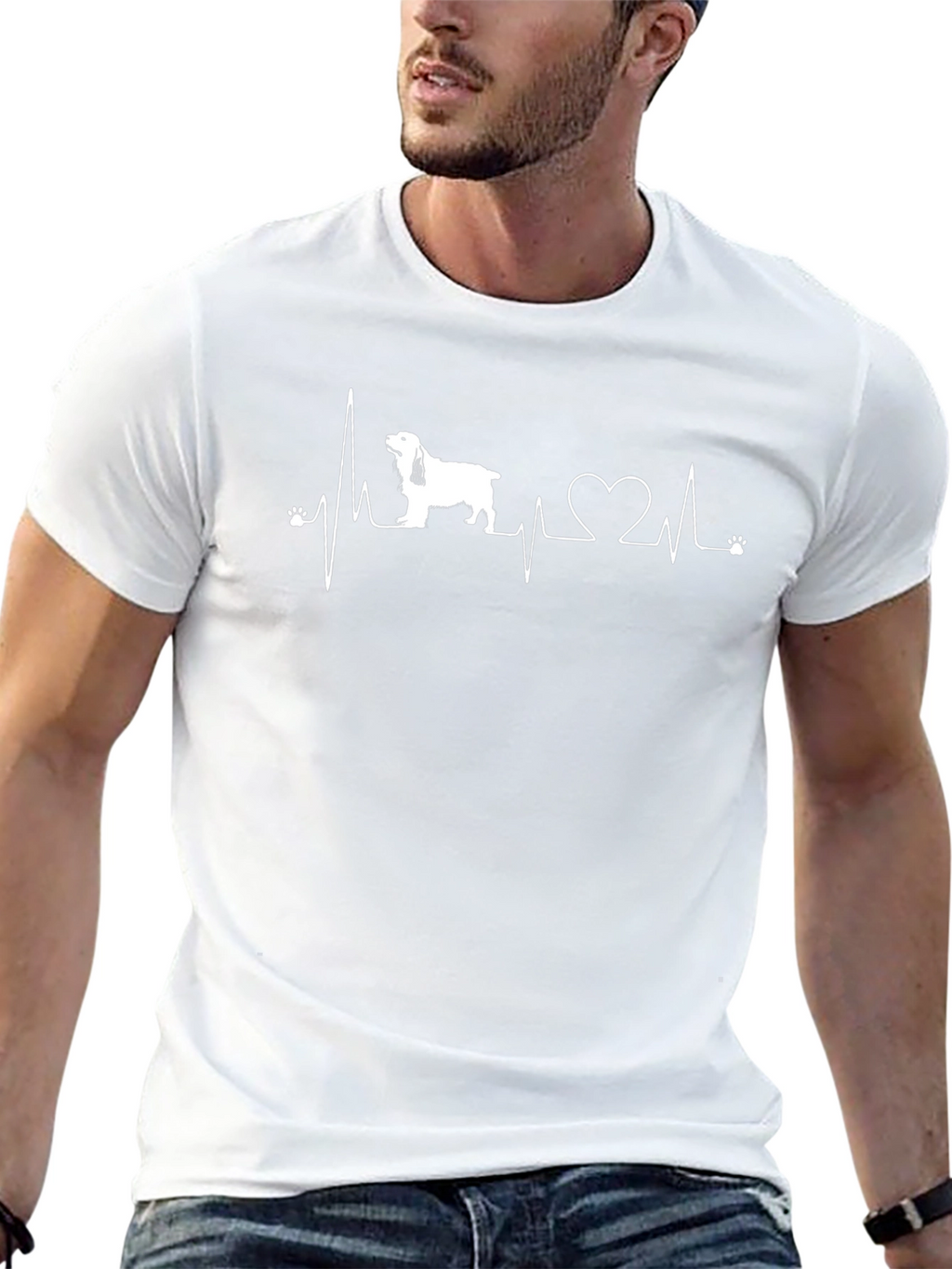 Dog Heartbeat T-Shirt - Black Graphic Tee