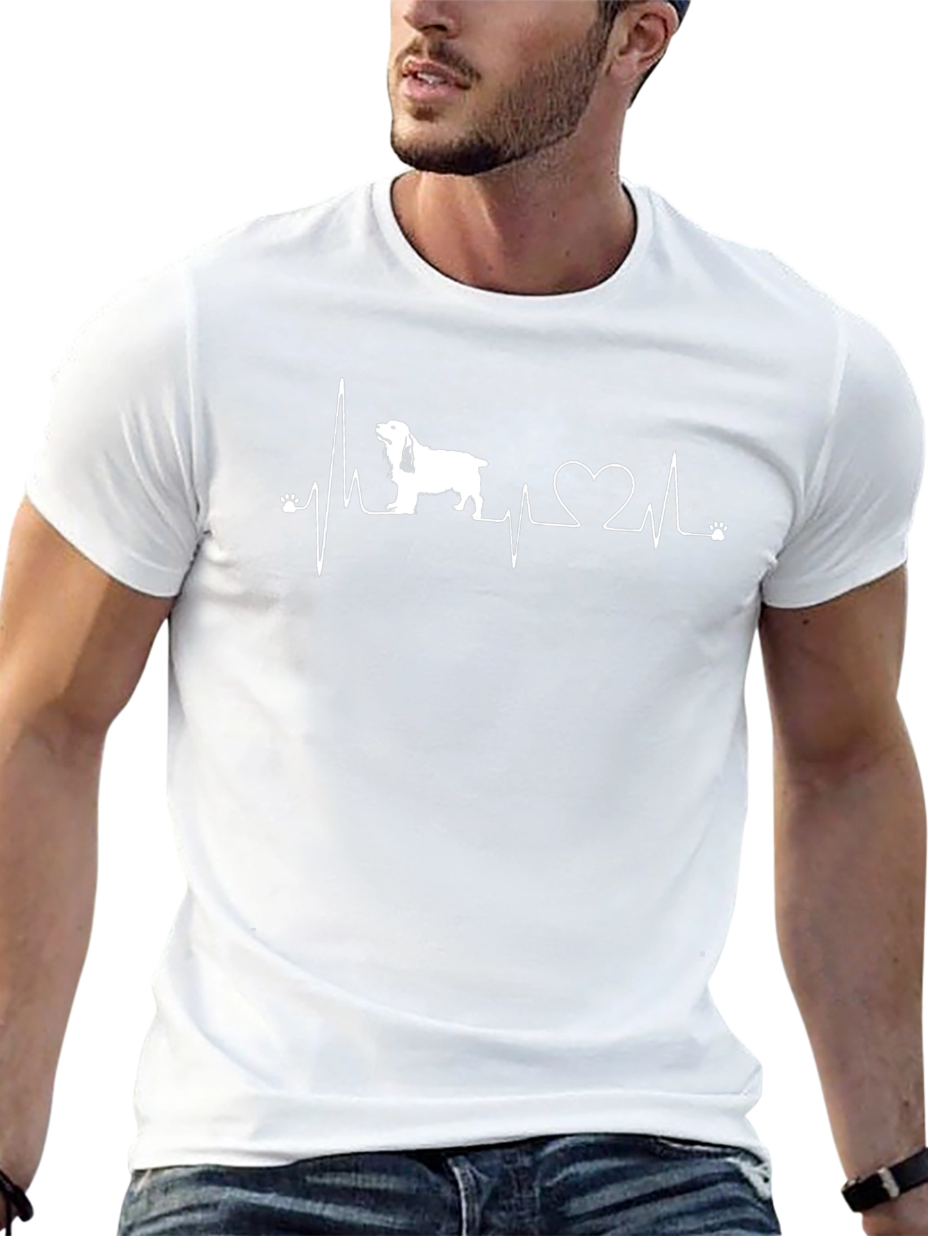 Dog Heartbeat T-Shirt - Black Graphic Tee