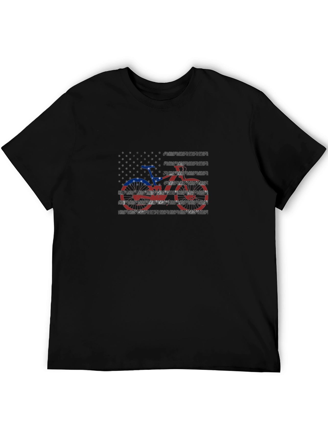 American Flag Bicycle Graphic T-Shirt