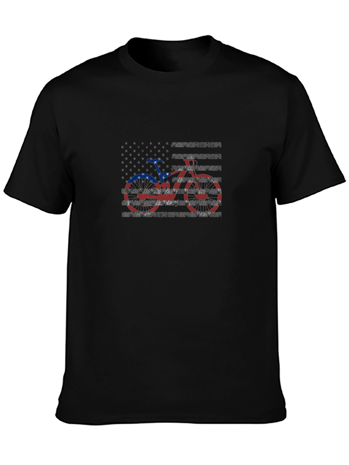 American Flag Bicycle Graphic T-Shirt