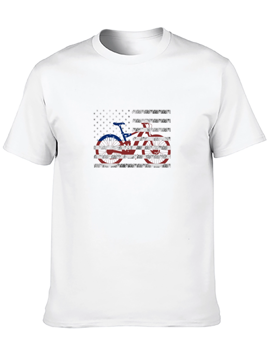 American Flag Bicycle Graphic T-Shirt