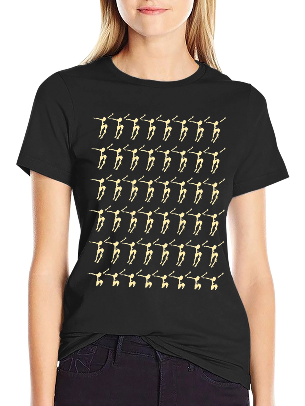 Dancer Pattern Black T-Shirt