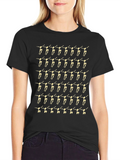 Dancer Pattern Black T-Shirt