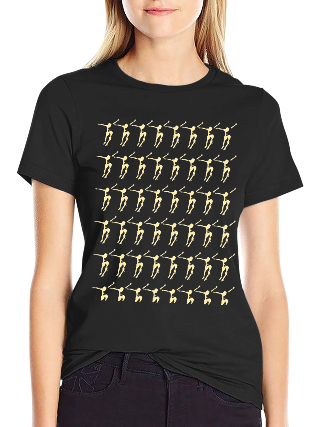 Dancer Pattern Black T-Shirt