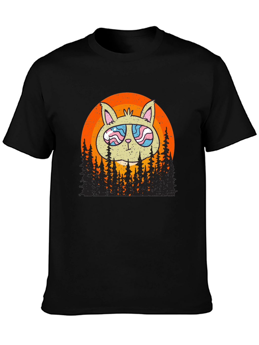 Cool Cat Sunset Graphic T-Shirt
