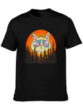 Cool Cat Sunset Graphic T-Shirt