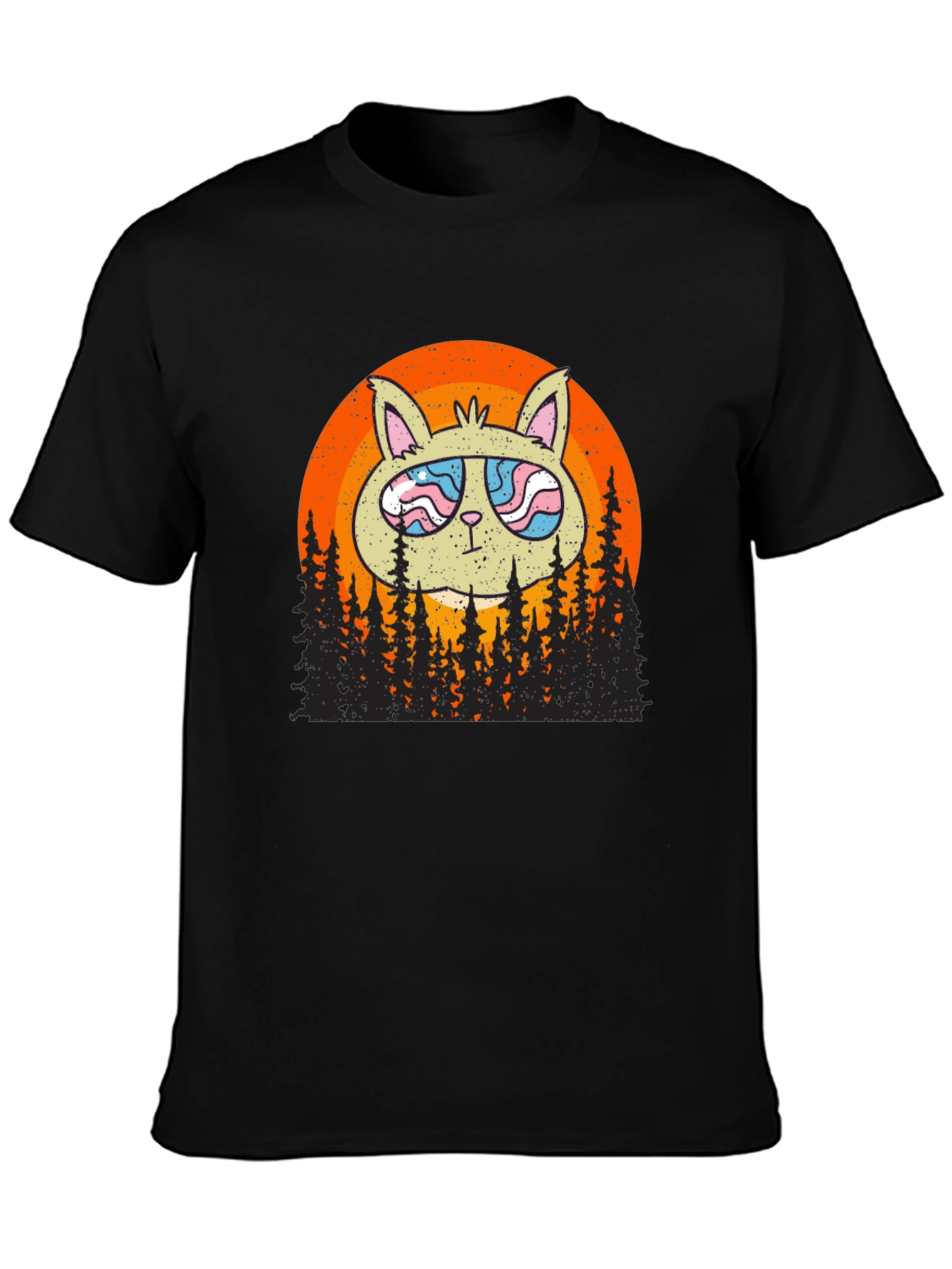 Cool Cat Sunset Graphic T-Shirt