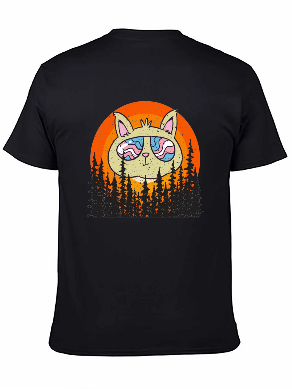 Cool Cat Sunset Graphic T-Shirt