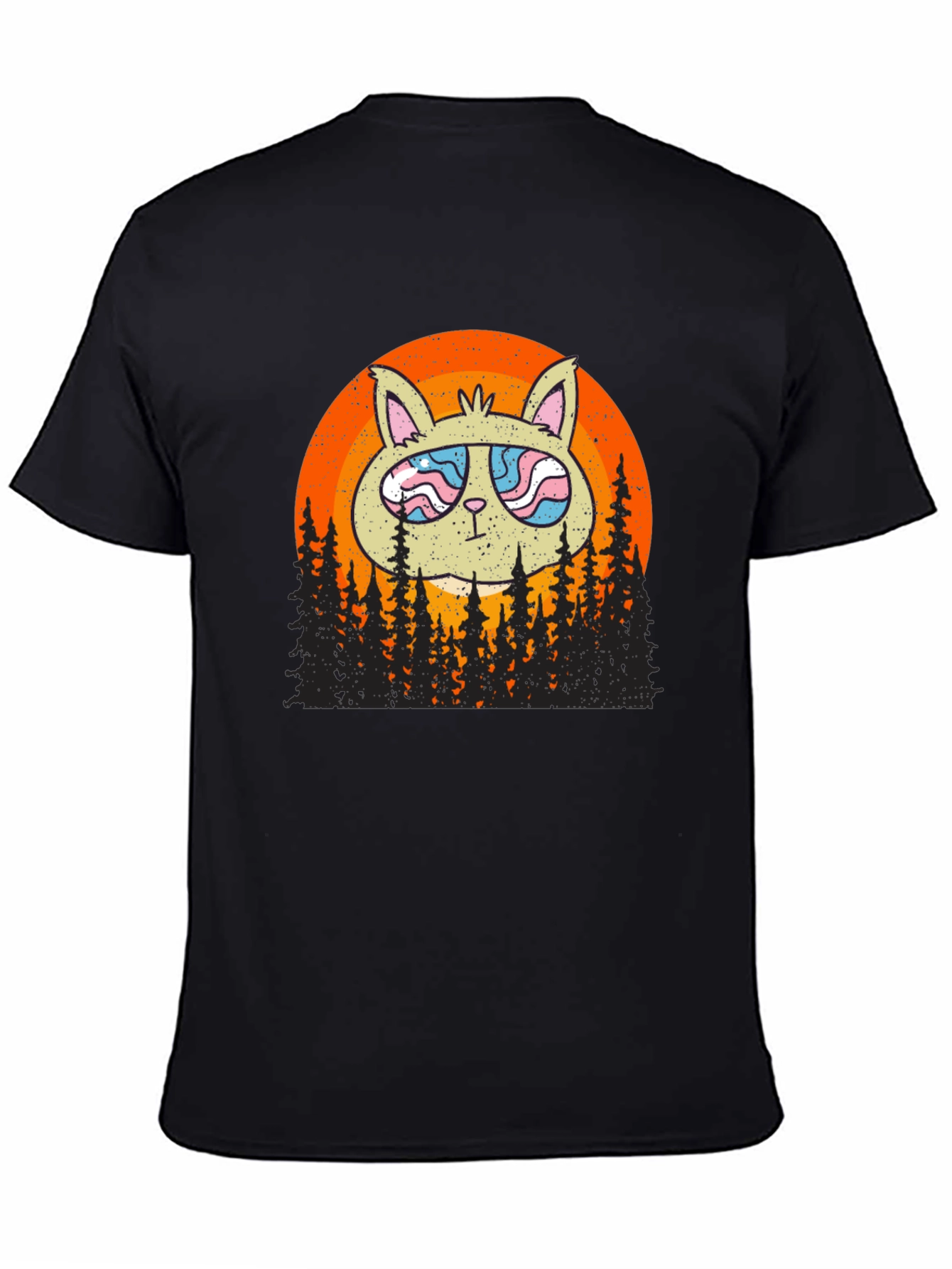 Cool Cat Sunset Graphic T-Shirt