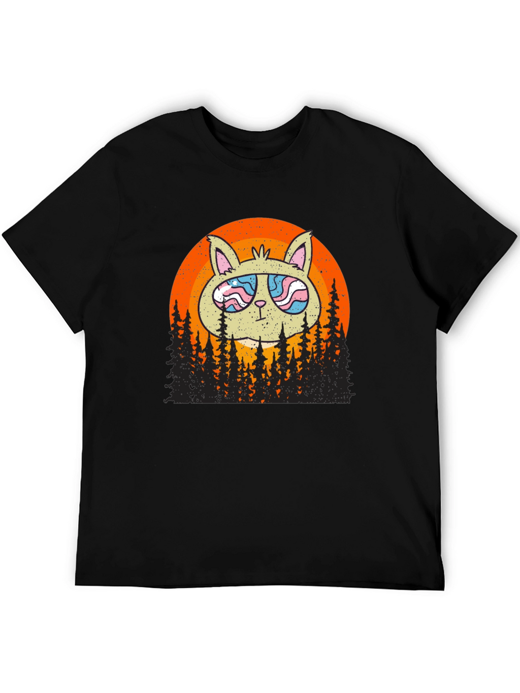 Cool Cat Sunset Graphic T-Shirt