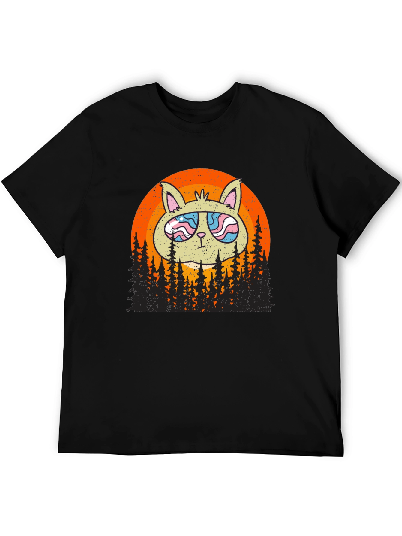 Cool Cat Sunset Graphic T-Shirt