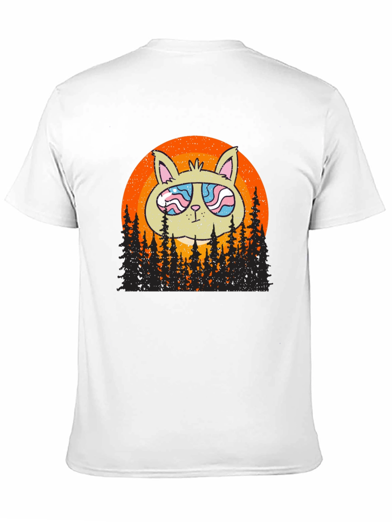 Cool Cat Sunset Graphic T-Shirt