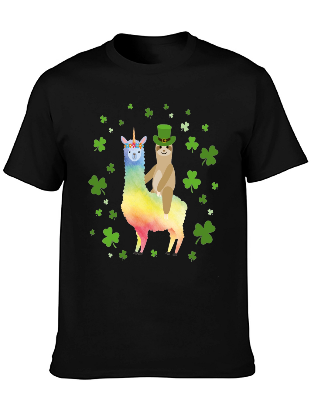 St. Patricks Day Llama Sloth Graphic Tee