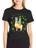 St. Patricks Day Llama Sloth Graphic Tee
