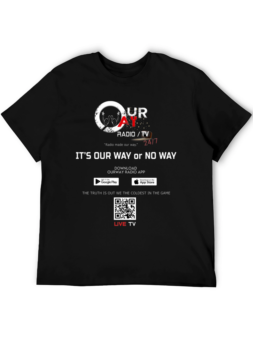 Our Way Radio/TV Black Graphic T-Shirt