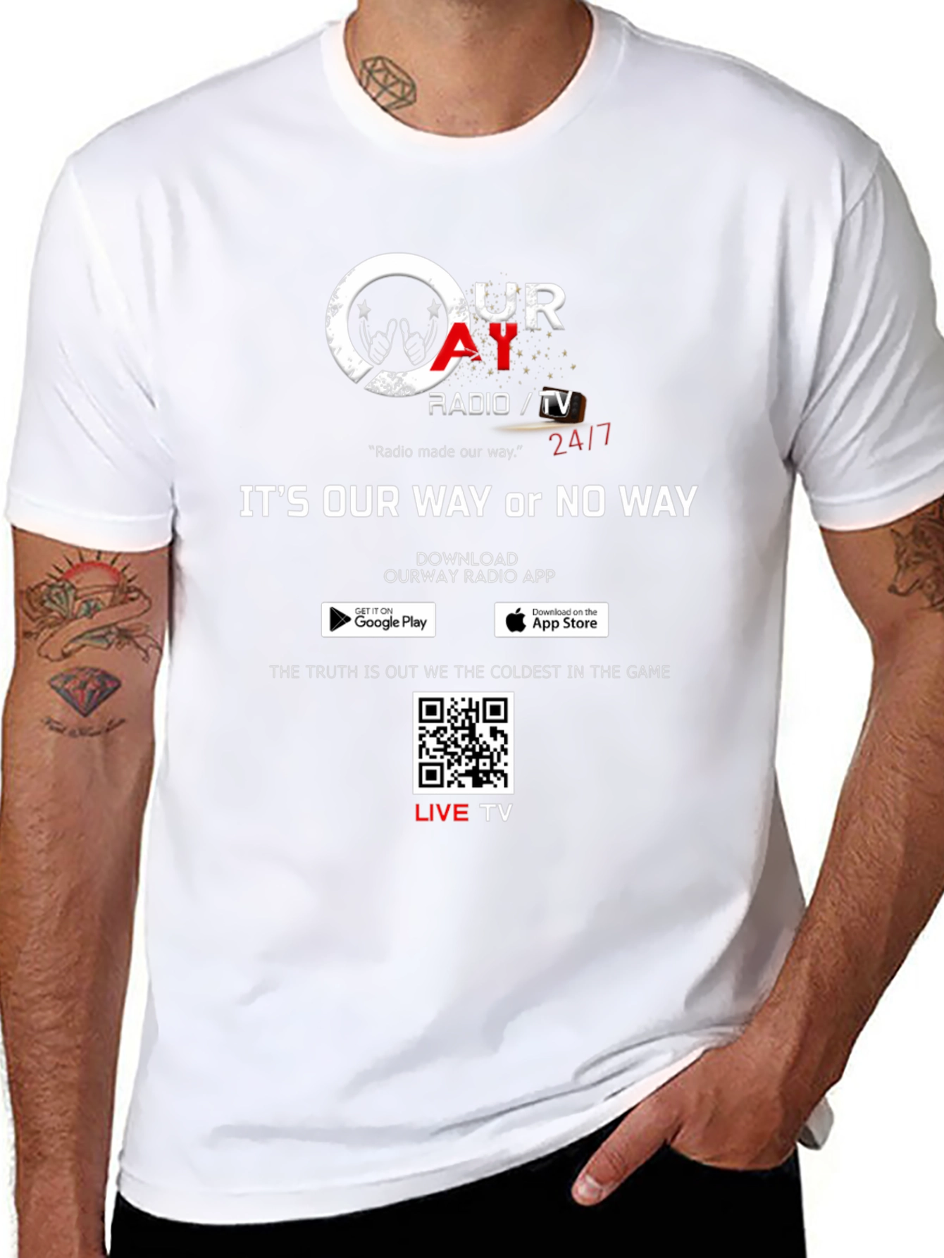 Our Way Radio/TV Black Graphic T-Shirt